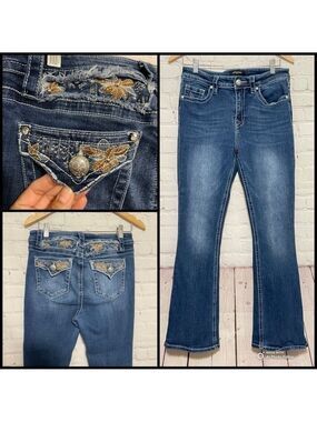 Fire & Rain Bootcut Flare Y2K Embroidered Jeans